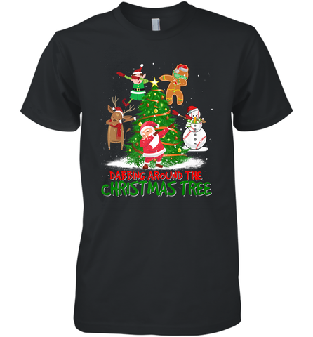 Dabbing Around Christmas Tree Baseball Snowman Santa Men's Premium T-Shirt Men's Premium T-Shirt / Black / XS Men's Premium T-Shirt - FordPhuMy