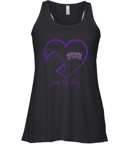 TCU Horned Frogs Football Inside Heart Team Women's Racerback Tank Women's Racerback Tank / Black / XS Women's Racerback Tank - FordPhuMy