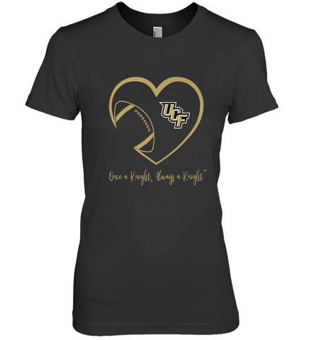 UCF Knights Football Inside Heart Team Apparel Women's Premium T-Shirt Women's Premium T-Shirt / Black / XS Women's Premium T-Shirt - FordPhuMy