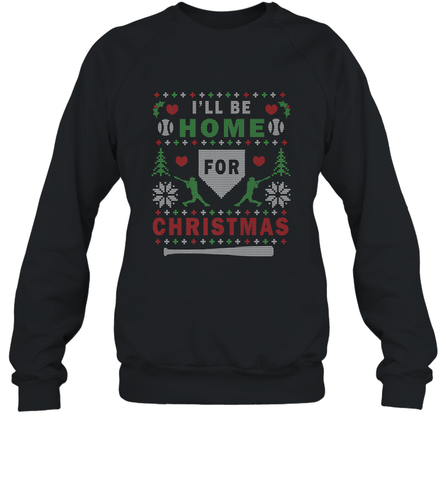 Premium Baseball Ugly Christmas Sweater Pattern Crewneck Sweatshirt Crewneck Sweatshirt / Black / S Crewneck Sweatshirt - FordPhuMy