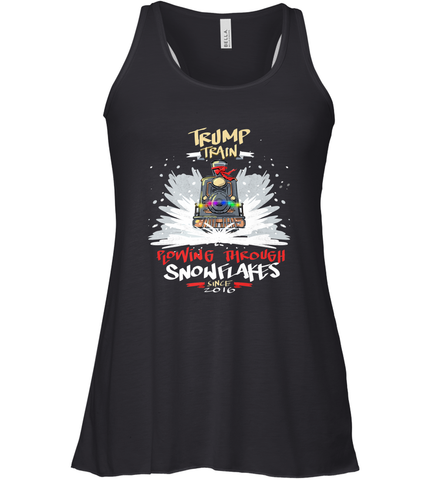 Trump Train 2020 Plow snowflakes Christmas Women's Racerback Tank Women's Racerback Tank / Black / XS Women's Racerback Tank - FordPhuMy