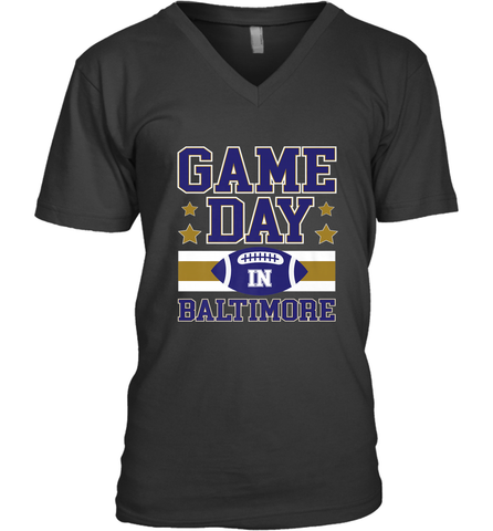 NFL Baltimore MD. Game Day Football Home Team Men's V-Neck Men's V-Neck / Black / S Men's V-Neck - FordPhuMy