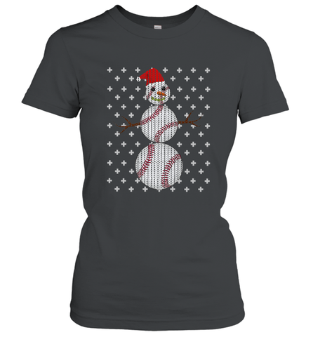 UGLY CHRISTMAS Baseball Snowman Holiday Santa Funny Men Gift Women's T-Shirt Women's T-Shirt / Black / S Women's T-Shirt - FordPhuMy