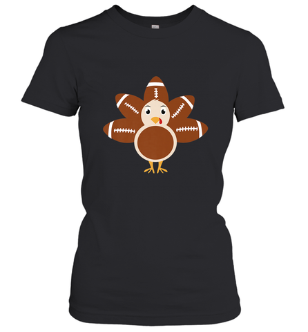 Funny Football Turkey Fall Thanksgiving Football Women's T-Shirt Women's T-Shirt / Black / S Women's T-Shirt - FordPhuMy