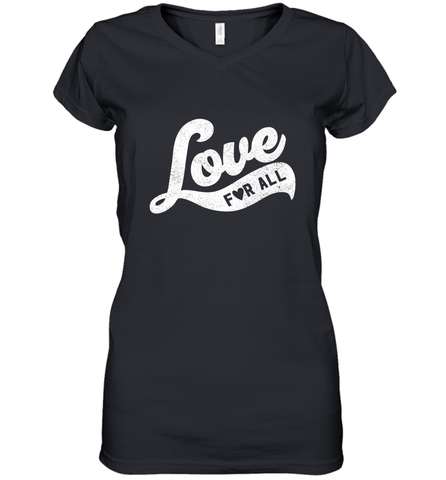 Cute Love Valentines Day Retro Vintage Top Women's V-Neck T-Shirt Women's V-Neck T-Shirt / Black / S Women's V-Neck T-Shirt - FordPhuMy