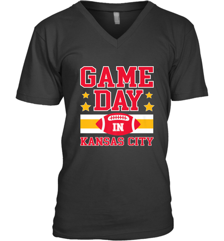 NFL Kansas City Game Day Football Home Team Men's V-Neck Men's V-Neck / Black / S Men's V-Neck - FordPhuMy