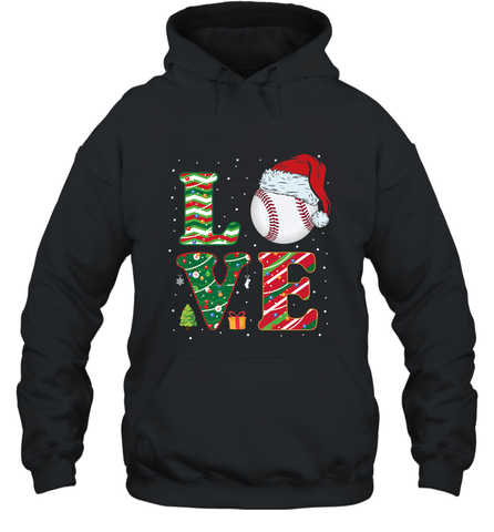 Funny Kid Boys Love Baseball Christmas Ball Santa Hat Gift Hooded Sweatshirt Hooded Sweatshirt / Black / S Hooded Sweatshirt - FordPhuMy