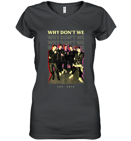 Why Don't We Vintage Rockers Women's V-Neck T-Shirt Women's V-Neck T-Shirt / Black / S Women's V-Neck T-Shirt - FordPhuMy