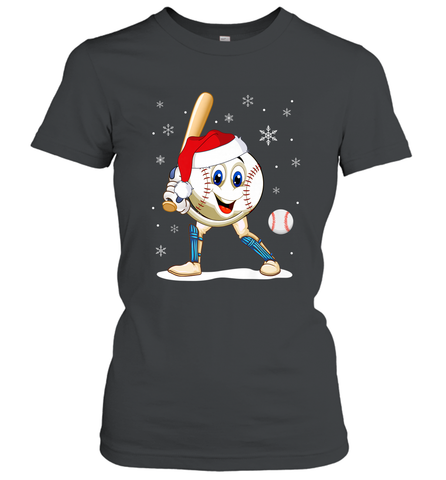 Christmas Baseball Santa Xmas Gift Lover Women's T-Shirt Women's T-Shirt / Black / S Women's T-Shirt - FordPhuMy