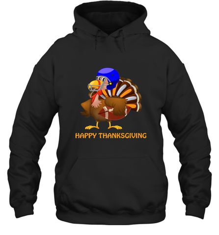 Cool Happy Thanksgiving Football Shirt Gobble Player Turkey Hooded Sweatshirt Hooded Sweatshirt / Black / S Hooded Sweatshirt - FordPhuMy