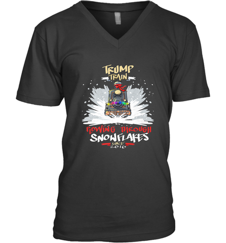 Trump Train 2020 Plow snowflakes Christmas Men's V-Neck Men's V-Neck / Black / S Men's V-Neck - FordPhuMy