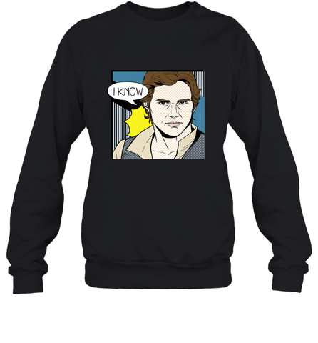 Star Wars Han Solo I Know Pop Art Couples Crewneck Sweatshirt Crewneck Sweatshirt / Black / S Crewneck Sweatshirt - FordPhuMy