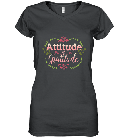 Practice Gratitude and Celebrate Recovery Women's V-Neck T-Shirt Women's V-Neck T-Shirt / Black / S Women's V-Neck T-Shirt - FordPhuMy