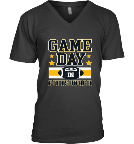 NFL Pittsburgh PA. Game Day Football Home Team Men's V-Neck Men's V-Neck / Black / S Men's V-Neck - FordPhuMy
