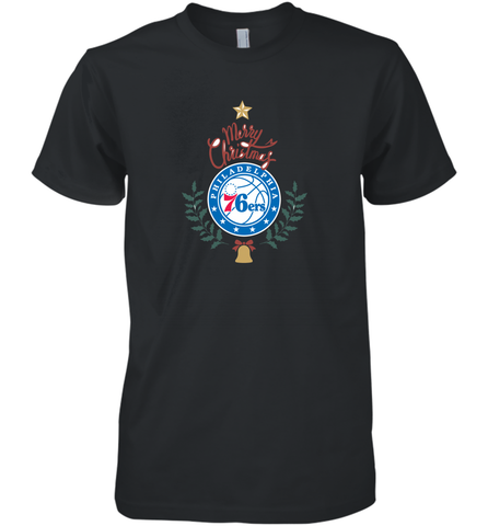 NBA Philadelphia 76ers Logo merry Christmas gilf Men's Premium T-Shirt Men's Premium T-Shirt / Black / XS Men's Premium T-Shirt - FordPhuMy