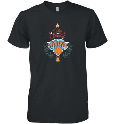 NBA New York Knicks Logo merry Christmas gilf Men's Premium T-Shirt Men's Premium T-Shirt / Black / XS Men's Premium T-Shirt - FordPhuMy