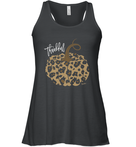 Mens Womens Thankful Pumpkin Fall Leopard Print Women's Racerback Tank Women's Racerback Tank / Black / XS Women's Racerback Tank - FordPhuMy