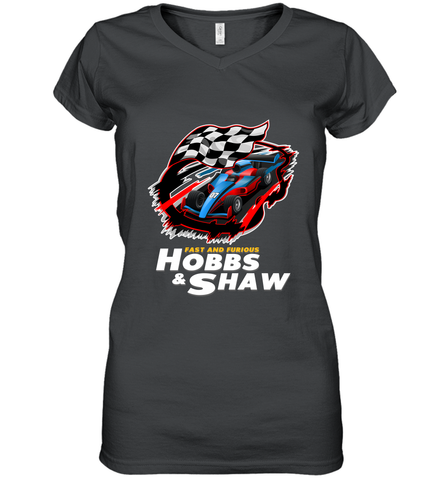 Fast and the furious Hobbs and Shaw Women's V-Neck T-Shirt Women's V-Neck T-Shirt / Black / S Women's V-Neck T-Shirt - FordPhuMy