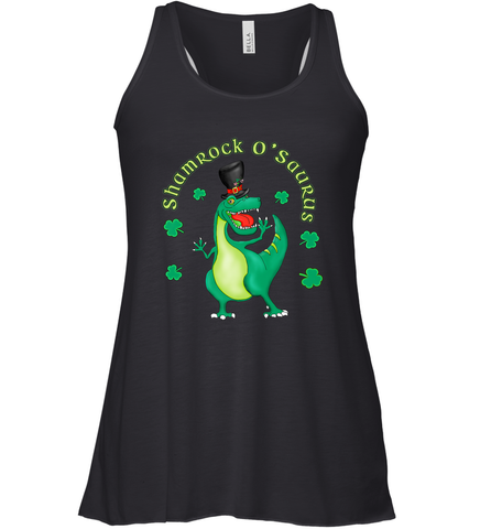 T Rex Dinosaur St. Patrick's Day Irish Funny Women's Racerback Tank Women's Racerback Tank / Black / XS Women's Racerback Tank - FordPhuMy