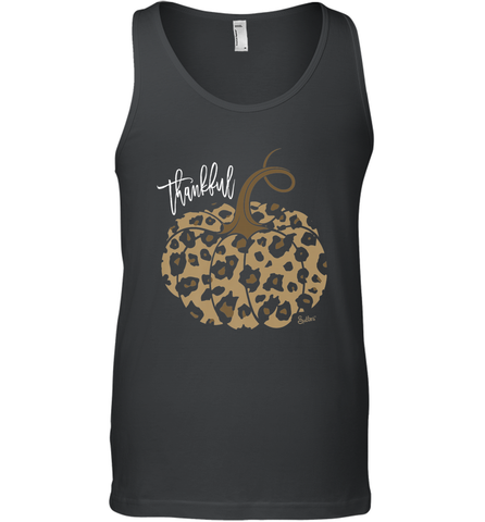 Mens Womens Thankful Pumpkin Fall Leopard Print Men's Tank Top Men's Tank Top / Black / XS Men's Tank Top - FordPhuMy