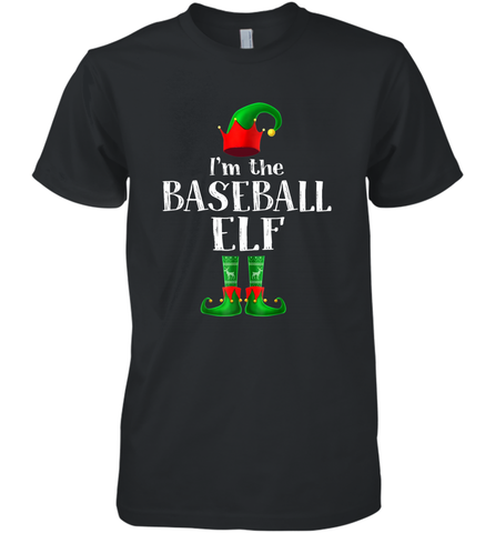 I'm The Baseball Elf Matching Family Pajama Christmas Men's Premium T-Shirt Men's Premium T-Shirt / Black / XS Men's Premium T-Shirt - FordPhuMy