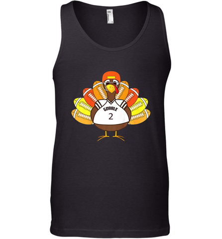 Cool Thanksgiving Football Shirt _ Gobble Player Turkey Gift Men's Tank Top Men's Tank Top / Black / XS Men's Tank Top - FordPhuMy