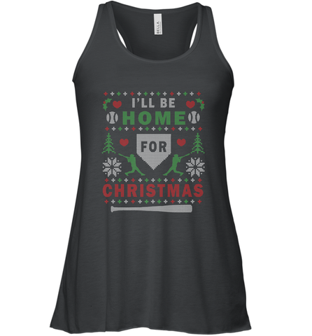 Premium Baseball Ugly Christmas Sweater Pattern Women's Racerback Tank Women's Racerback Tank / Black / XS Women's Racerback Tank - FordPhuMy
