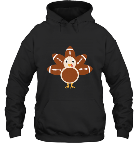Funny Football Turkey Fall Thanksgiving Football Hooded Sweatshirt Hooded Sweatshirt / Black / S Hooded Sweatshirt - FordPhuMy
