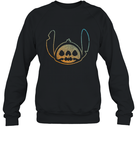 Disney Stitch Face Halloween Crewneck Sweatshirt Crewneck Sweatshirt / Black / S Crewneck Sweatshirt - FordPhuMy