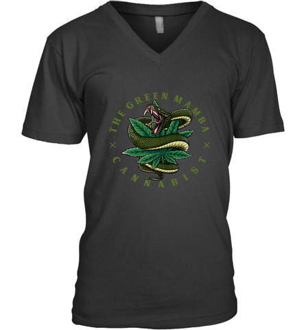 The Green Mamba, Cannabist, Weed Grower Pot Smoker Men's V-Neck Men's V-Neck / Black / S Men's V-Neck - FordPhuMy