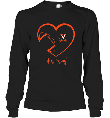 Virginia Cavaliers Football Inside Heart Team Long Sleeve T-Shirt Long Sleeve T-Shirt / Black / S Long Sleeve T-Shirt - FordPhuMy