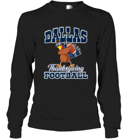 Dallas Thanksgiving Day Funny Turkey Playing Texas Football Premium T Shirt Long Sleeve T-Shirt Long Sleeve T-Shirt / Black / S Long Sleeve T-Shirt - FordPhuMy