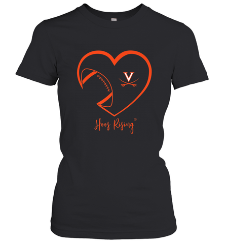 Virginia Cavaliers Football Inside Heart Team Women's T-Shirt Women's T-Shirt / Black / S Women's T-Shirt - FordPhuMy