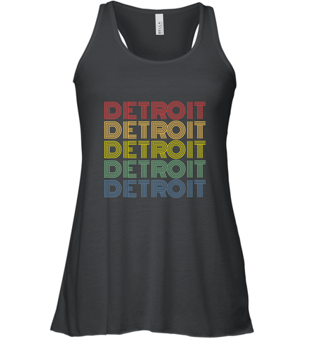 Vintage 1980s Style Detroit Michigan Women's Racerback Tank Women's Racerback Tank / Black / XS Women's Racerback Tank - FordPhuMy