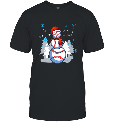 DABBING BASEBALL SNOWMAN _ Christmas Funny Men's T-Shirt Men's T-Shirt / Black / S Men's T-Shirt - FordPhuMy