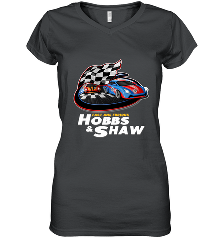 The fast and the furious Hobbs and Shaw Women's V-Neck T-Shirt Women's V-Neck T-Shirt / Black / S Women's V-Neck T-Shirt - FordPhuMy