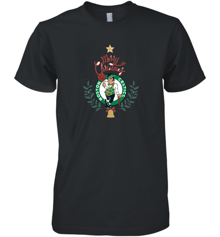 NBA Boston Celtics Logo merry Christmas gilf Men's Premium T-Shirt Men's Premium T-Shirt / Black / XS Men's Premium T-Shirt - FordPhuMy