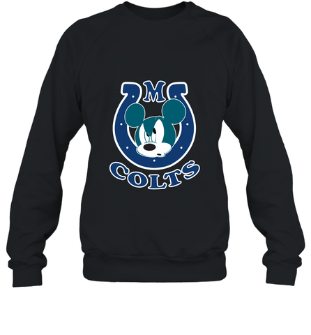 Nfl Colts Champion Mickey Mouse Team Crewneck Sweatshirt Crewneck Sweatshirt / Black / S Crewneck Sweatshirt - FordPhuMy