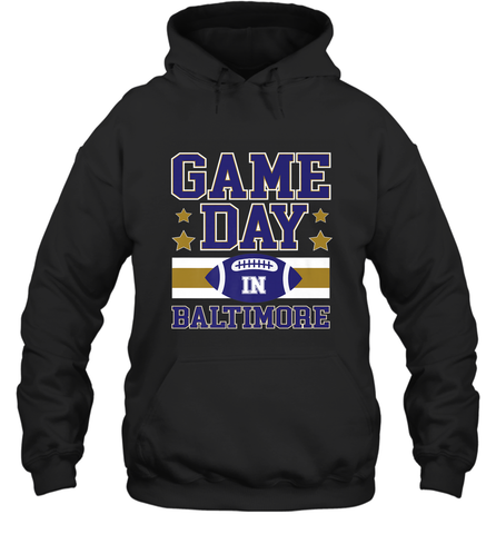NFL Baltimore MD. Game Day Football Home Team Hooded Sweatshirt Hooded Sweatshirt / Black / S Hooded Sweatshirt - FordPhuMy