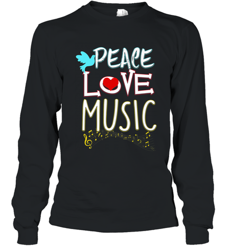 Peace Love Music Hippie Hipster Festival Long Sleeve T-Shirt Long Sleeve T-Shirt / Black / S Long Sleeve T-Shirt - FordPhuMy