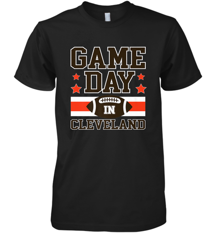 NFL Cleveland Game Day Football Home Team Colors Men's Premium T-Shirt Men's Premium T-Shirt / Black / XS Men's Premium T-Shirt - FordPhuMy