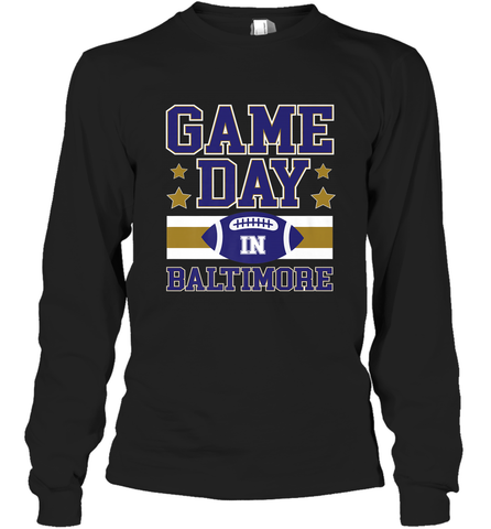 NFL Baltimore MD. Game Day Football Home Team Long Sleeve T-Shirt Long Sleeve T-Shirt / Black / S Long Sleeve T-Shirt - FordPhuMy