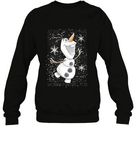 Disney Frozen Olaf Some People Are Worth Melting For Crewneck Sweatshirt Crewneck Sweatshirt / Black / S Crewneck Sweatshirt - FordPhuMy