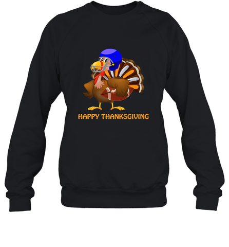 Cool Happy Thanksgiving Football Shirt Gobble Player Turkey Crewneck Sweatshirt Crewneck Sweatshirt / Black / S Crewneck Sweatshirt - FordPhuMy