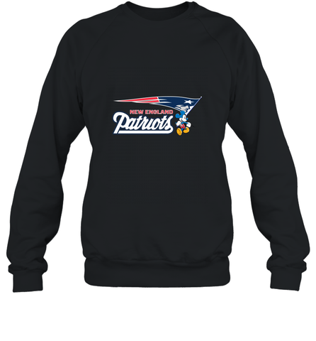 Nfl New England Patriots Champion Mickey Mouse Team Crewneck Sweatshirt Crewneck Sweatshirt / Black / S Crewneck Sweatshirt - FordPhuMy