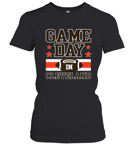 NFL Cleveland Game Day Football Home Team Colors Women's T-Shirt Women's T-Shirt / Black / S Women's T-Shirt - FordPhuMy