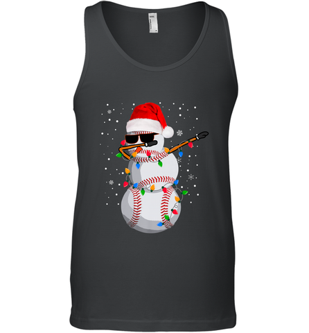 Dabbing Snowman Baseball Christmas Lights Pajama Tee Men's Tank Top Men's Tank Top / Black / XS Men's Tank Top - FordPhuMy