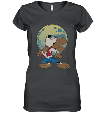 Disney Mickey Mouse Werewolf Halloween Costume Women's V-Neck T-Shirt Women's V-Neck T-Shirt / Black / S Women's V-Neck T-Shirt - FordPhuMy