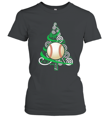 Christmas Tree Funny Cool Baseball Christmas Gifts Sports Women's T-Shirt Women's T-Shirt / Black / S Women's T-Shirt - FordPhuMy