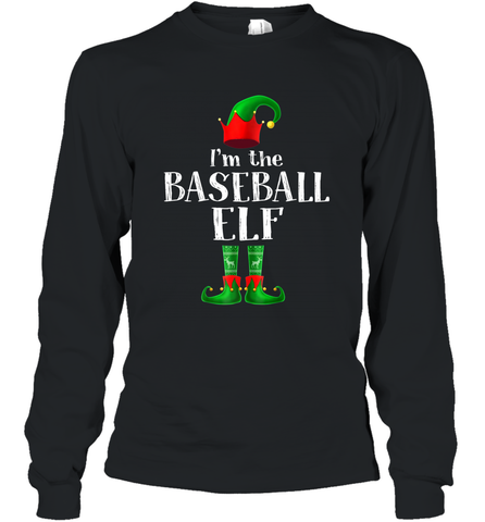 I'm The Baseball Elf Matching Family Pajama Christmas Long Sleeve T-Shirt Long Sleeve T-Shirt / Black / S Long Sleeve T-Shirt - FordPhuMy